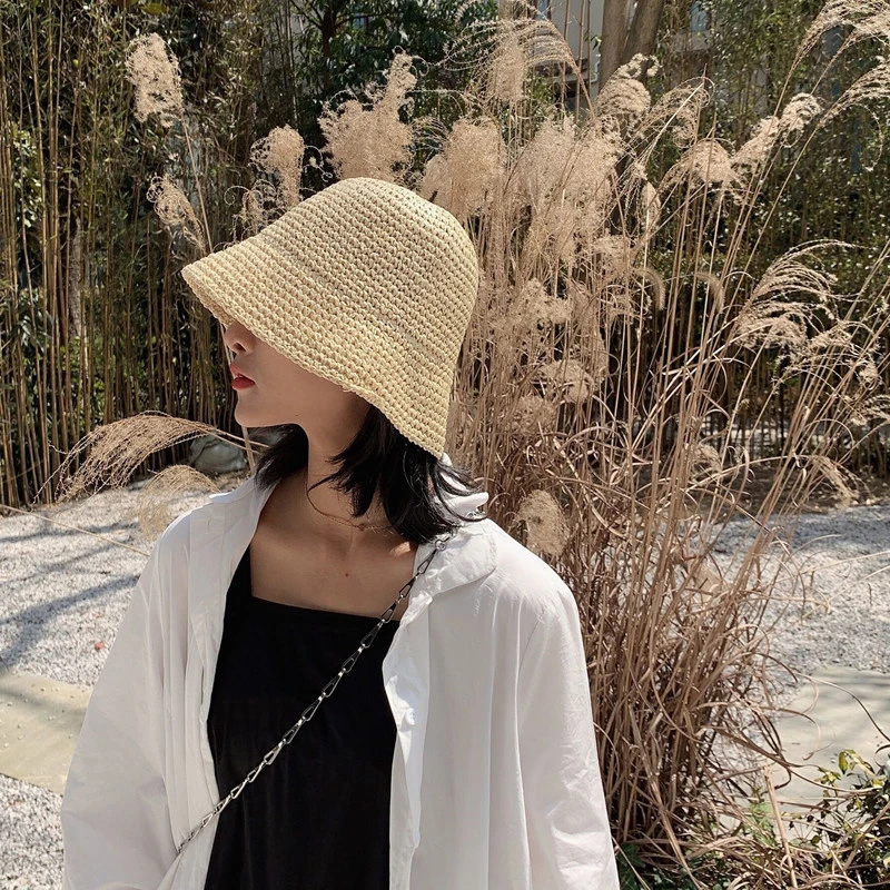 [EAM] новая весенняя летняя круглая плетеная соломенная шляпа, складные императорские шляпы для рыбалки, женская модная универсальная шляпа JR971