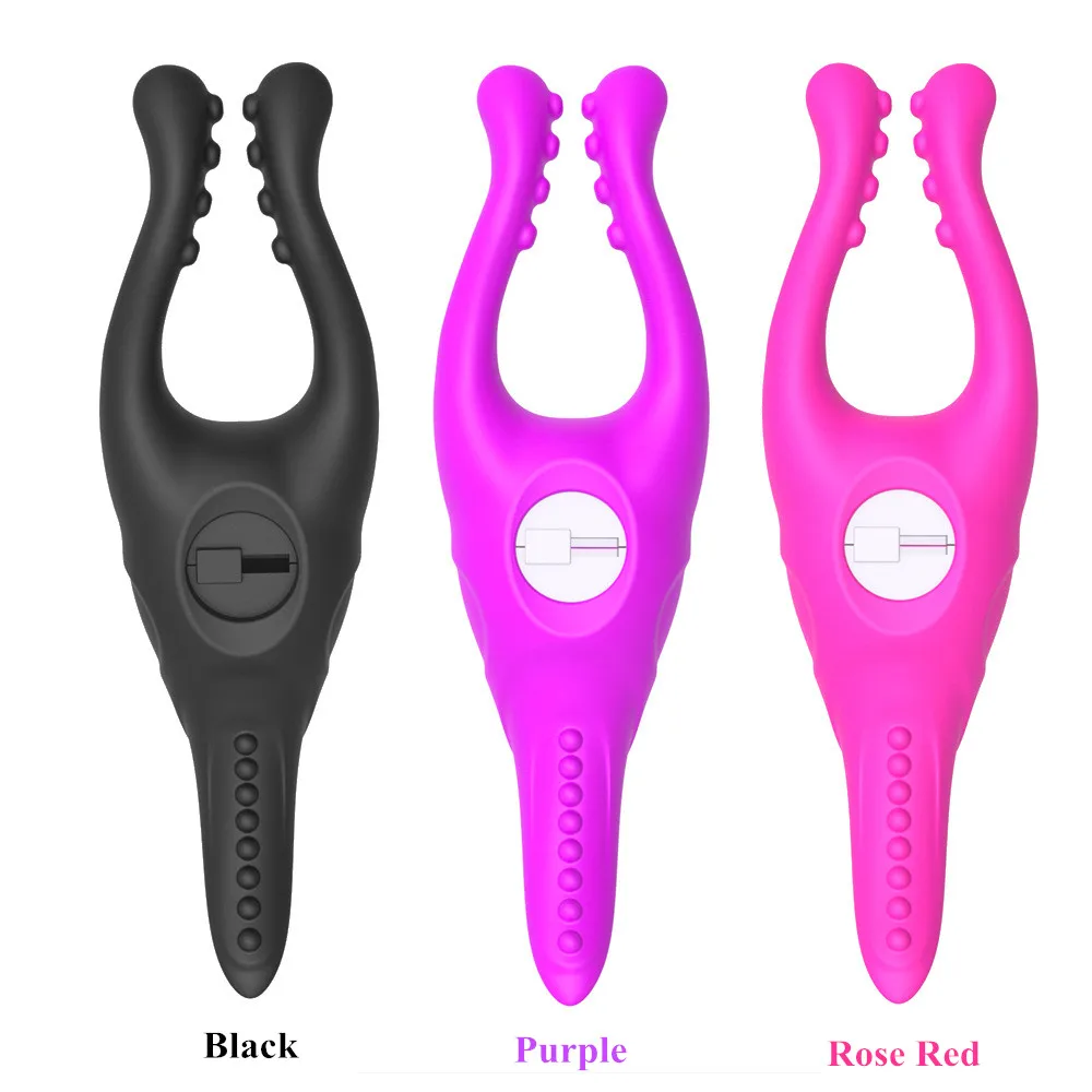 Female Clitoris Nipple Clamp Vibrator Stimulator Massager Slicone Clip Masturbation Flirting Adult Sex Toys for Women Couples