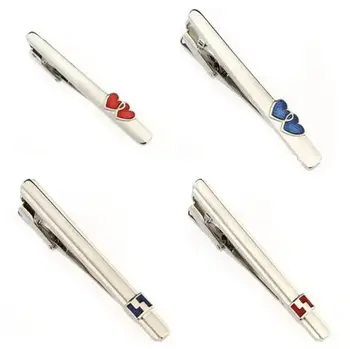 

10pcs/lot Copper Heat Shape Tie Clips Blue/Red Enamel Heat Tie Pin Bars Men's Jewelry Wedding/Business Father's Day Gift