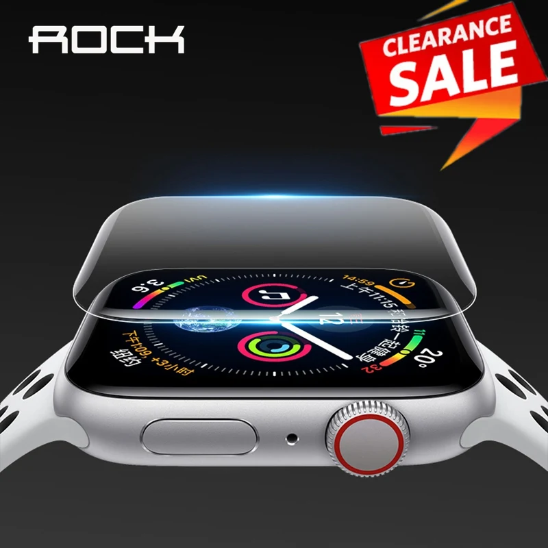 

ROCK 2pcs Lot Screen Protector for Apple Watch 2 3 4 Hydrogel Coverage Protective Film For i watch of 38 40 42 44 mm size 2pack