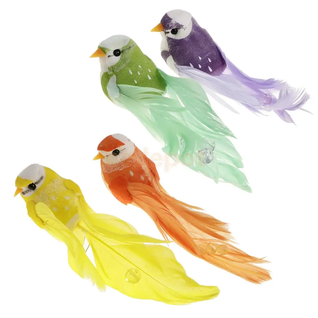 2pcs Artificial Birds Feather Foam Simulation Birds Home Decor