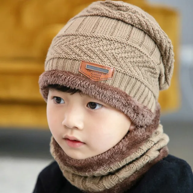 2018 Parent Child Warm Winter Beanies Knitted Hat And Scarf For 3 12