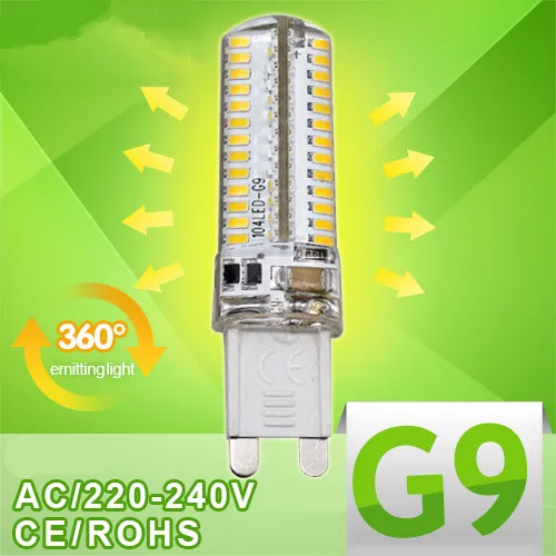 

1X Silicone Body G9 LED Corn Bulb 220V 5W 9W 12W 15W 360 degrees Beam Angle Spotlight LED lamp Replace 40W 70W 90W Halogen light