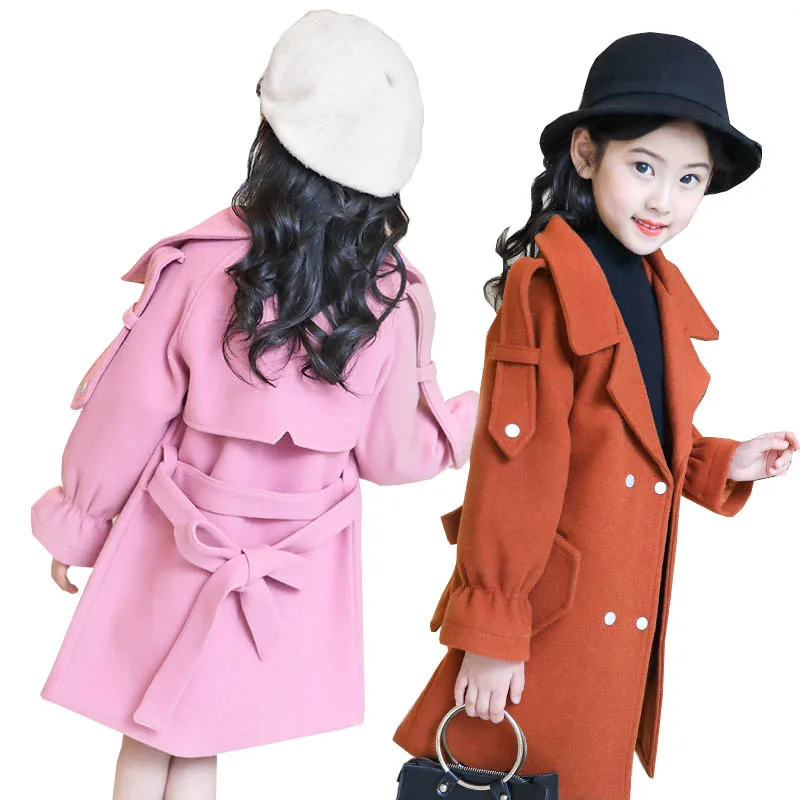 

Baby Girls Wool Coat for Girl Jacket Thick Kids Jacket for Girls Winter Coat Woolen Outerwear Children Clothing 8 10 12 years