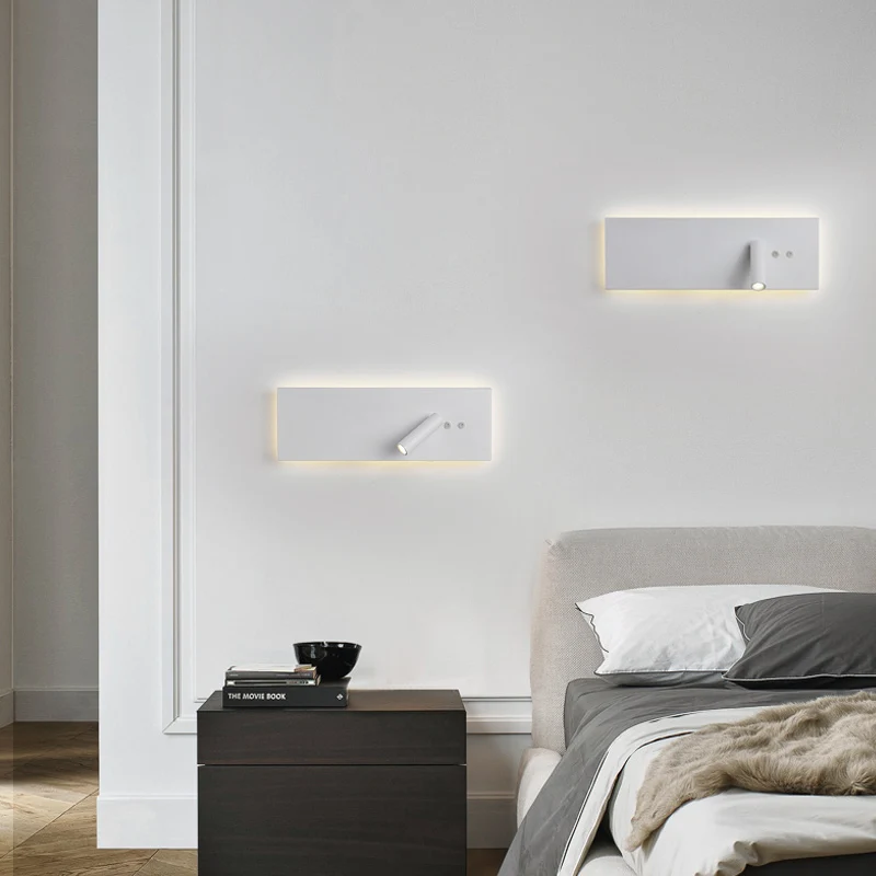 EMZO простой прикроватный настенный светильник для спальни, гостиной, коридора, отеля, настенный светильник с выключателем, лампы для чтения