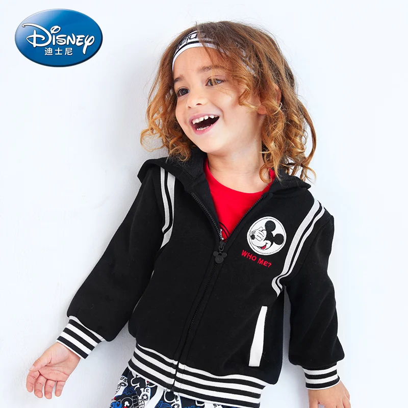 

Disney Children's Jacket Tide Coat with Inner Velvet for Spring and Autumn Child Cardigan Cloth Hoody of Boys and Girls