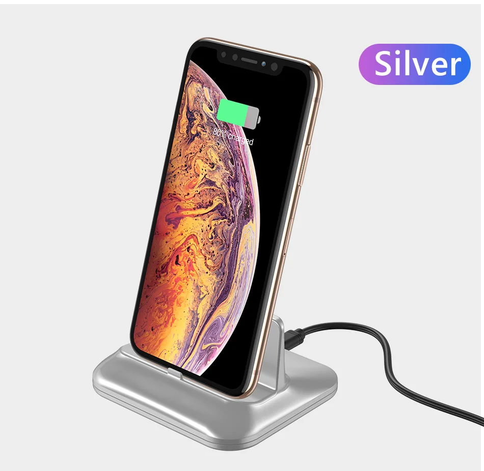 !ACCEZZ 2 in 1 Phone Stand Holder Magnetic Charger For iphone 8 X Plus Universal Type-C Micro USB 8 Pin Desktop Charge For Xiaomi (14)
