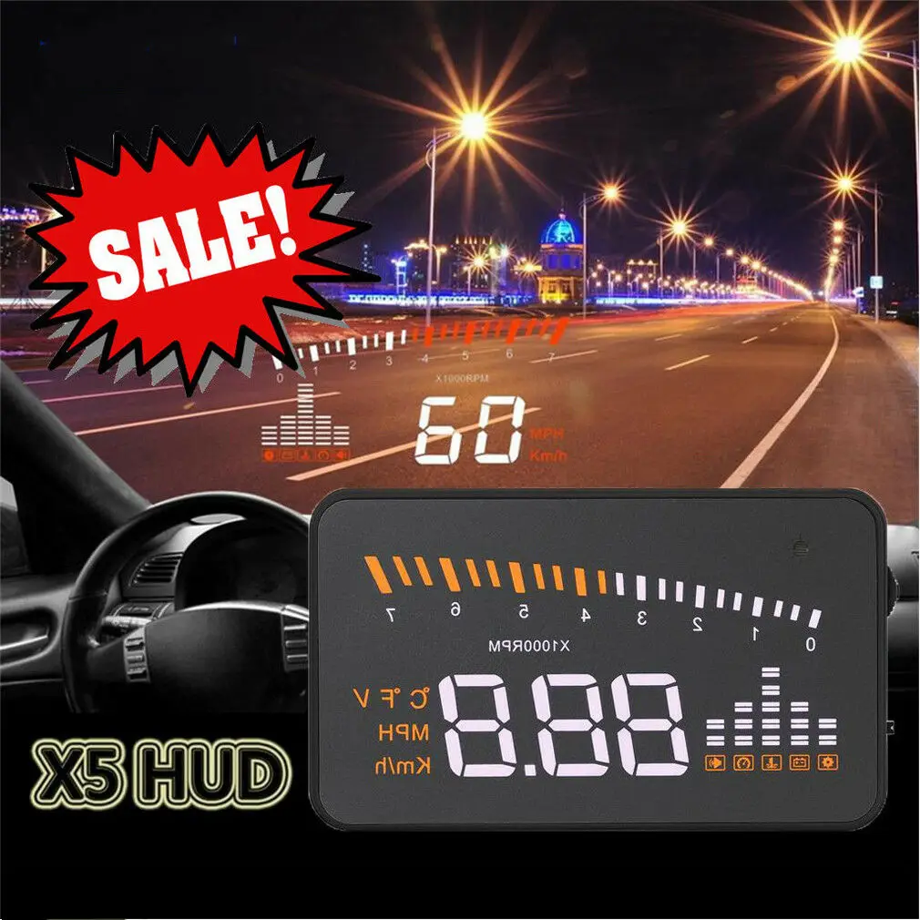 Универсальный автомобильный gps HUD цифровой дисплей Автомобильный измеритель скорости Предупреждение ющий сигнал