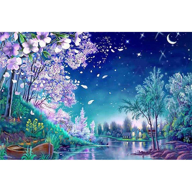 

Diamond Painting Cross Stitch Beautiful Flower Forest Full Diamond Embroidery Needlework Diamond Rhinestones Hobby Home Decor