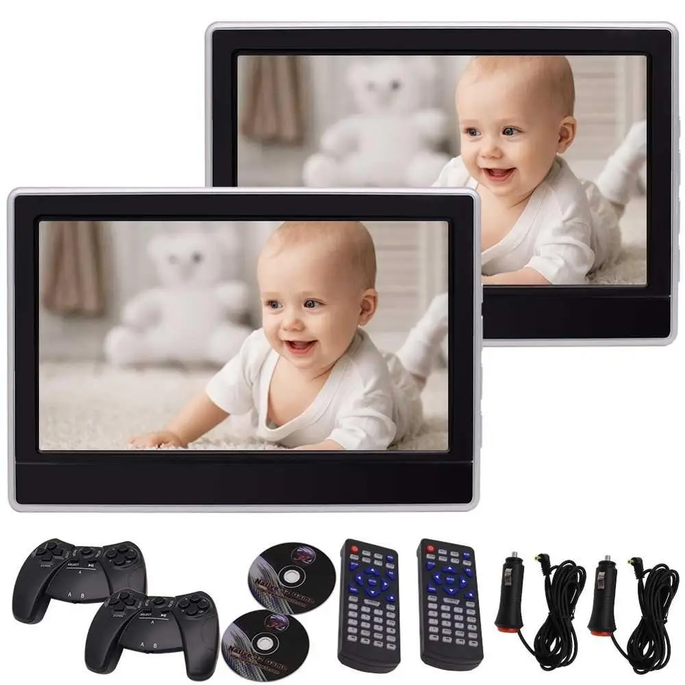 EinCar 11 6 дюймов черный подголовник автомобиля мониторы с dvd плеером/USB/HDMI + игры