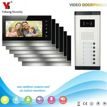 YobangSecurity 6 Apartment Wired Video Door Phone Intercom System 7″Inch Monitor IR Camera Video Intercom DoorPhone Doorbell Kit