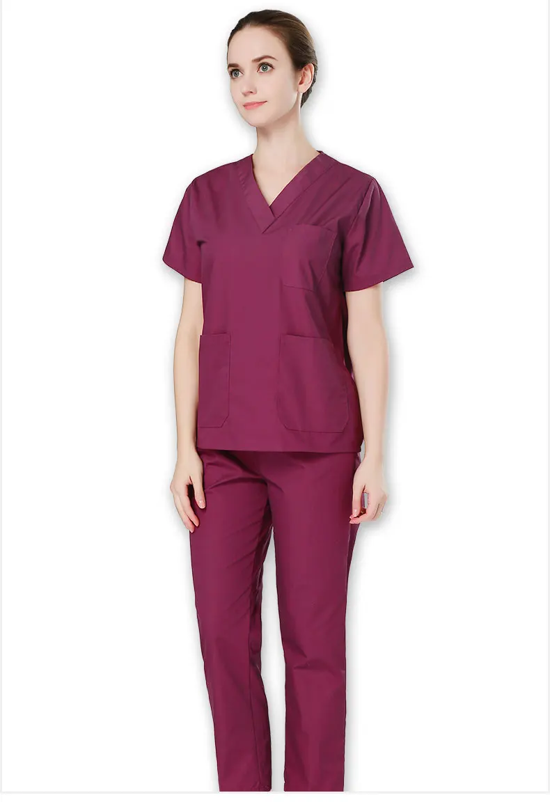 Летние больничные доктора с коротким рукавом скаб костюмы женские разные цвета Чистый хлопок mecial скаб костюмы