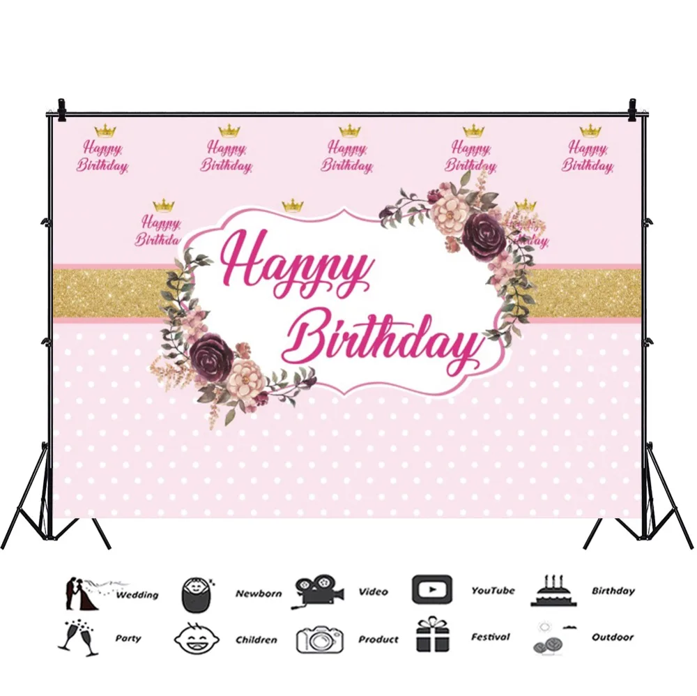 Laeacco Pink Happy Baby Birthday Party Golden Crown Poster Photographic Backdrop Photography Backgrounds Photocall Photo Studio Laeacco Pink Happy Baby Birthday Party Golden Crown Poster Photographic Backdrop Photography Backgrounds Photocall Photo Studio