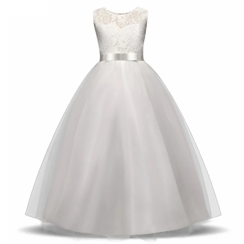 2019 Popular A-Line Scoop Lace Flower Girl Dresses vestido daminha Floor Length Girls Pageant Dresses In Stock (2)