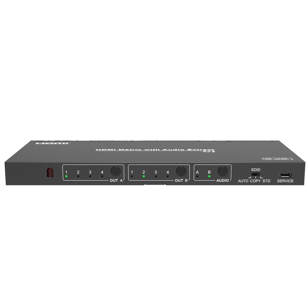 AAAE Hdmi сплиттер переключатель 4K конвертер UHD 4X2 матрица с аудио экстрактом