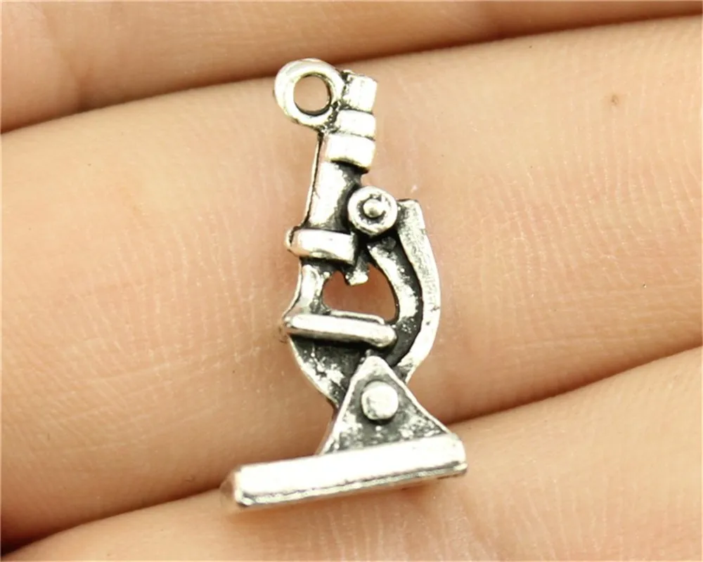 WYSIWYG 5pcs 21x11mm Charm Microscope 3 Colors Microscope Charms