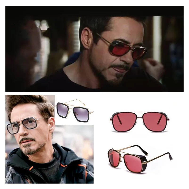 

Top Quality The Avengers 4 Endgame Iron Man Tony Stark Cosplay Accessories Sunglasses Resin Robert Downey JR Charming Glasses