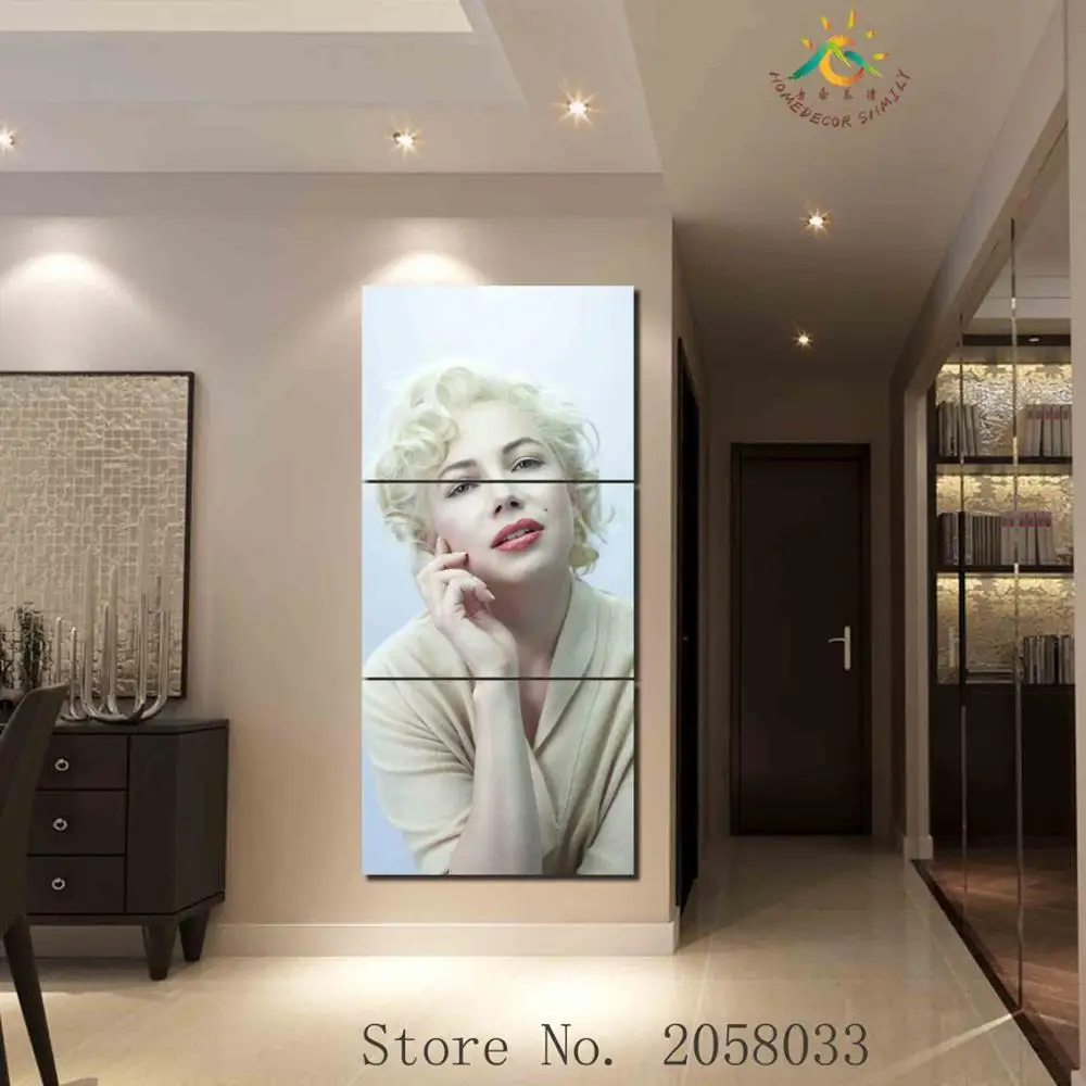 

3 Pieces Marilyn Monroe Pictures Poster Modern Printed Painting On Canvas Home Pictures Prints Home Decoration
