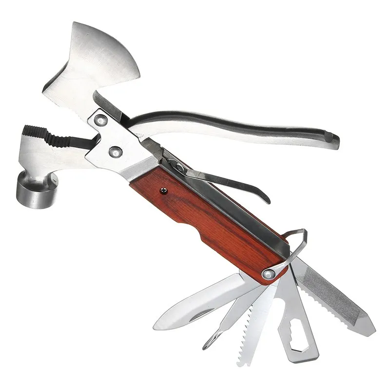 

Camping Outdoor Sport Multifunction Hammer EDC Axe Knife Opener Screwdriver Plier Tool Kit multi tool Emergency Survival Hatchet