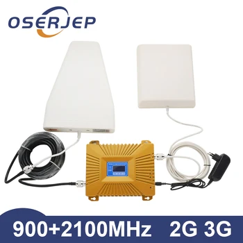 

HOT LCD Display 3G W-CDMA 2100MHz GSM 900Mhz Dual Band Cell Phone Signal Booster GSM 900 2100 UMTS Signal Repeater Amplifier