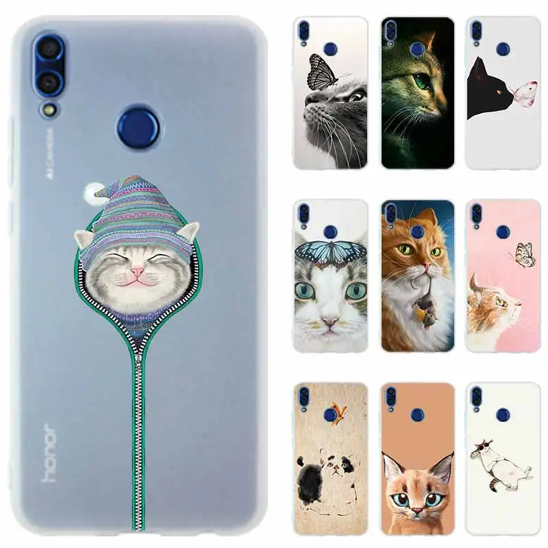 

Butterfly Stand On Cat Nose Honor 10i 20i Phone Case Cover for Huawei Honor 10 9 lite 9i 8a 8X Max 8C 7X 7A Pro 6X V20 PLAY
