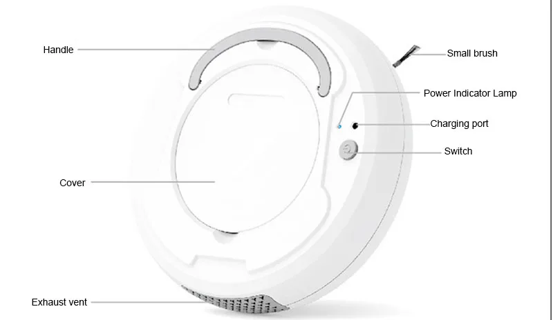 Sweeping Robot Robotic Vacuum Cleaner with Max Power Suction USB Charging Quiet,Prevent Falling,Cleans Hard Floors
