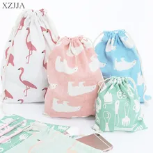 XZJJA Portable Flamingos font b Drawstring b font Storage font b Bags b font Travel Clothing