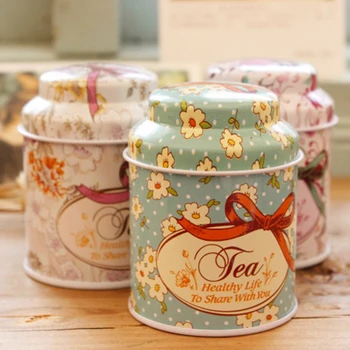 

Flower Design Metal Sugar Coffee Tea Tin Jar Container Candy Sealed Cans Box