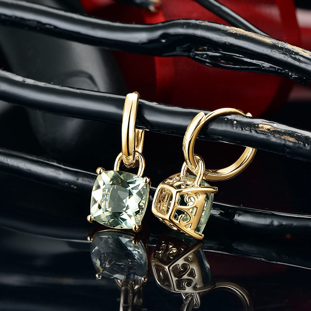 Caimao ювелирные изделия романтическое 14 К золото 5.80ct Помолвочное кольцо с аметистом висячие серьги
