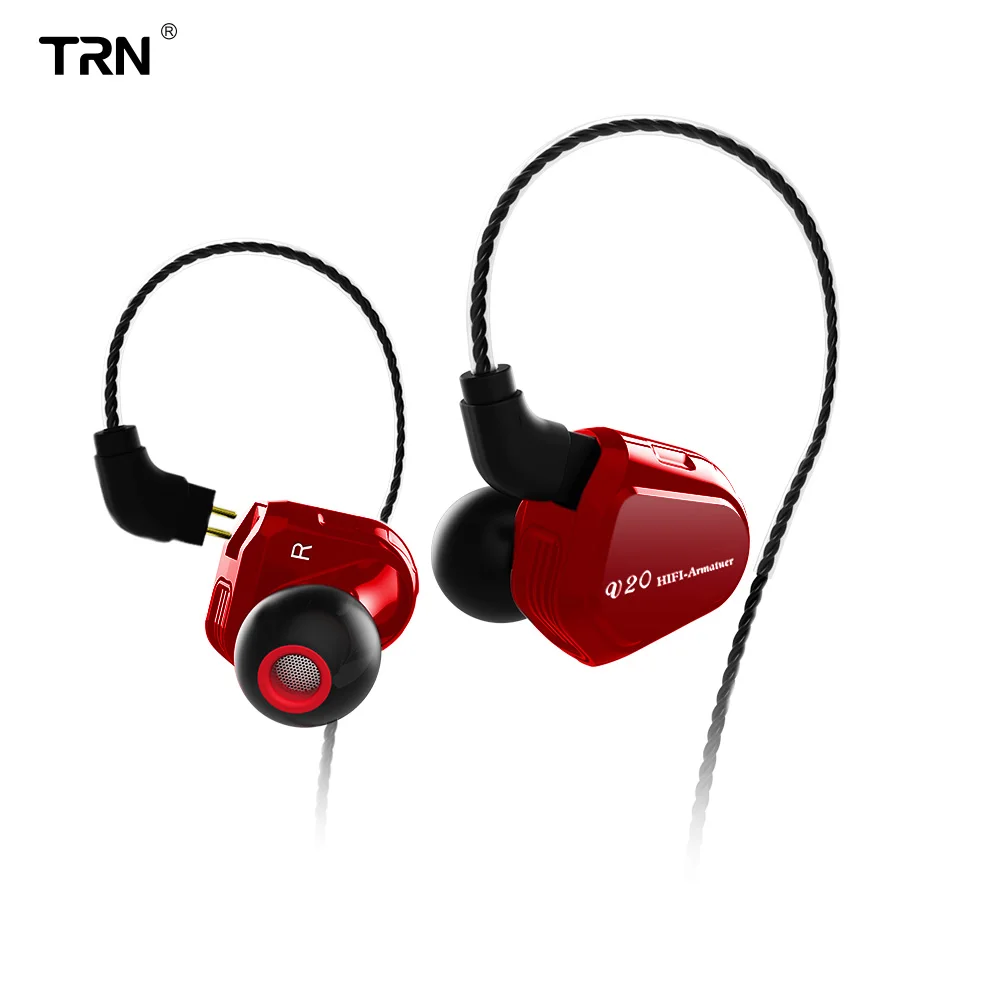 

TRN V20 DD+BA Hybrid In Ear Earphone HIFI DJ Monitor Running Sport Earphone Earplug Headset With 2PIN Cable TRN V10/V60/V80