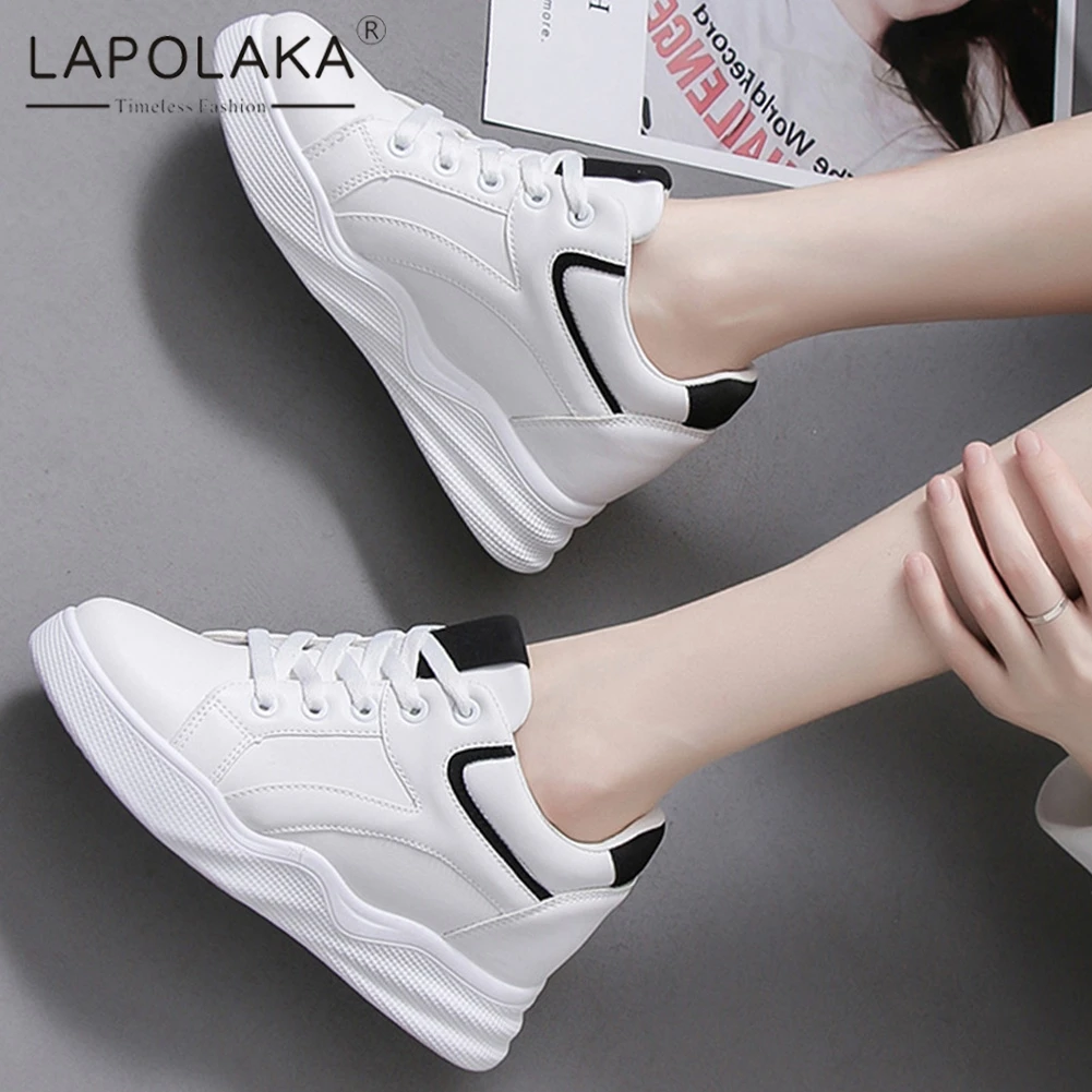 

Lapolaka Fashion Sneaker Shoes Woman Street White Shoes Student Leisure Shoes Woman Casual Lace Up Shoes Woman