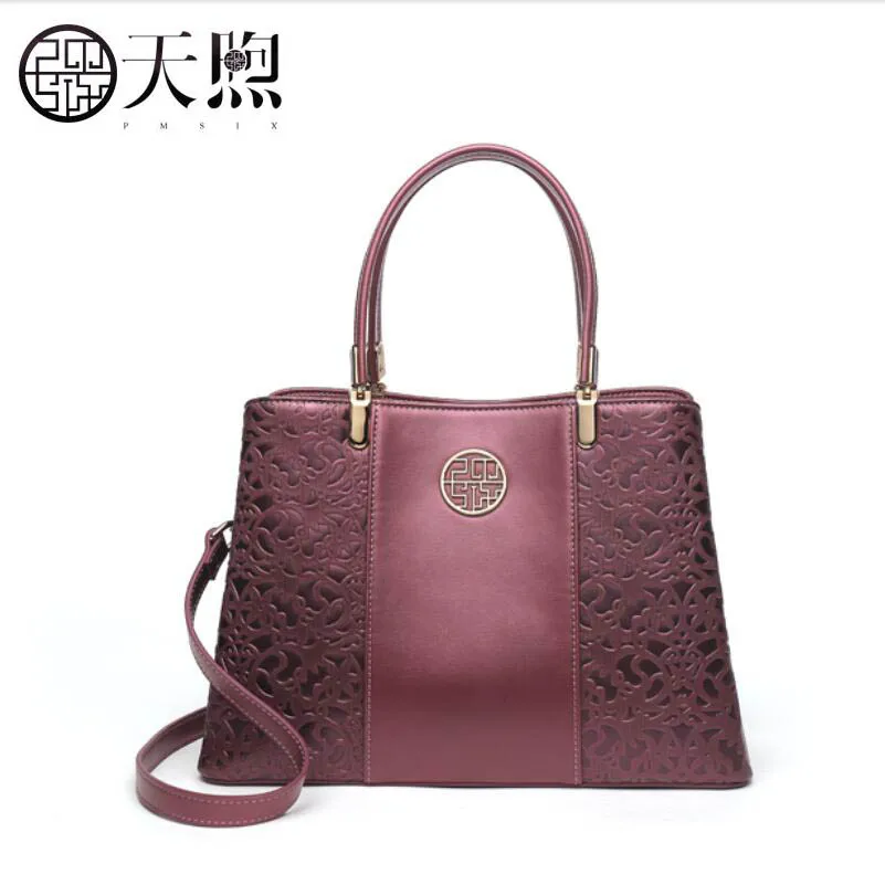 

PMSIX high quality fashion luxury brand handbag 2019 new temperament lady atmosphere wild large capacity fashion mother bag