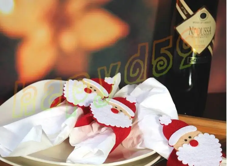 

800pcs Christmas Santa Napkin Ring Table Decor Napkin Holder Hotel Napkin holder Dinner Banquet table Decoration Accessories
