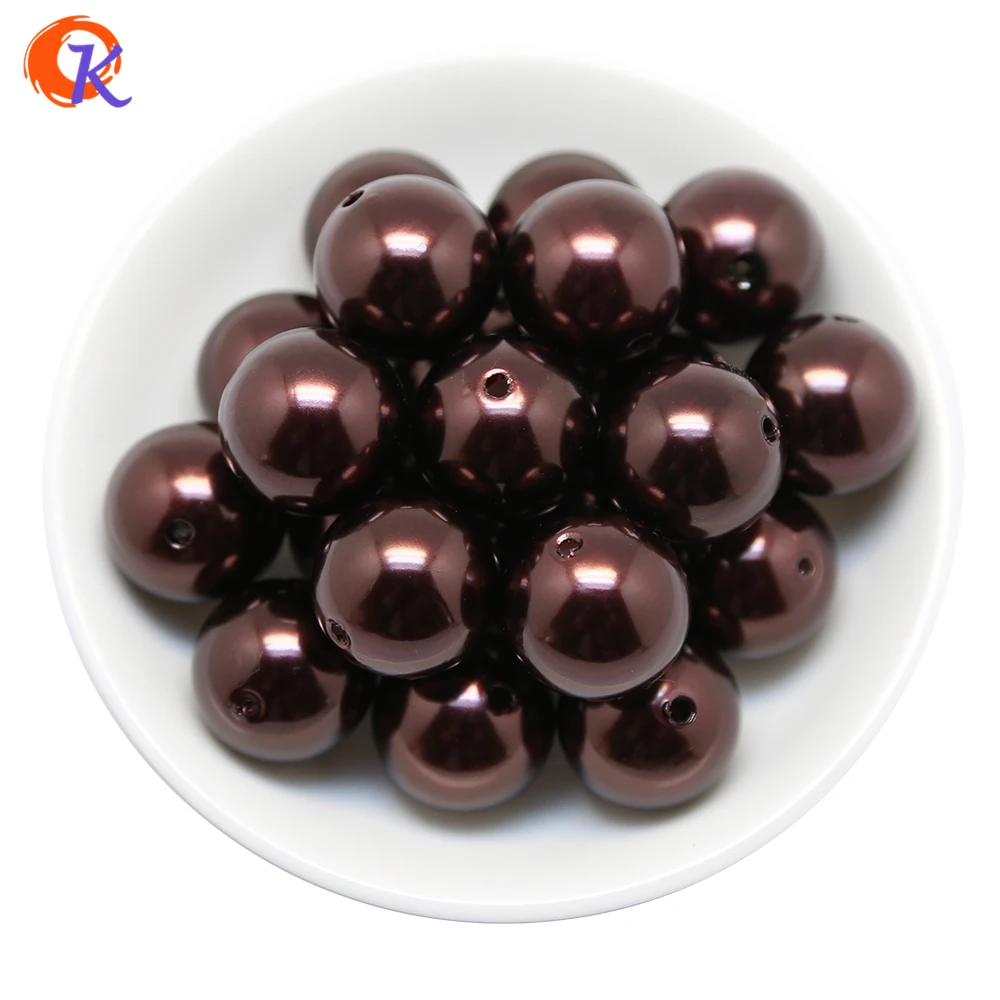 

A36 Cordial Design 100pcs/lot 20mm Dark Brown Color Acrylic Pearl Beads Chunky Beads For Handmade DIY Jewelry CDWB-515015