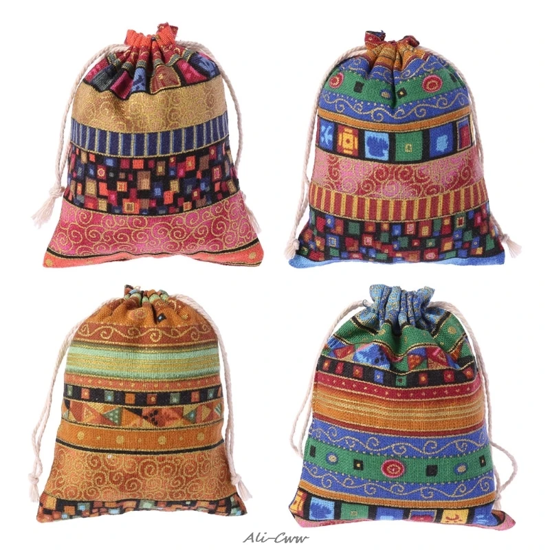 

Drawstring Jewelry Pouch Cotton Linen Gift Bags Wedding Favors Egyptian Style