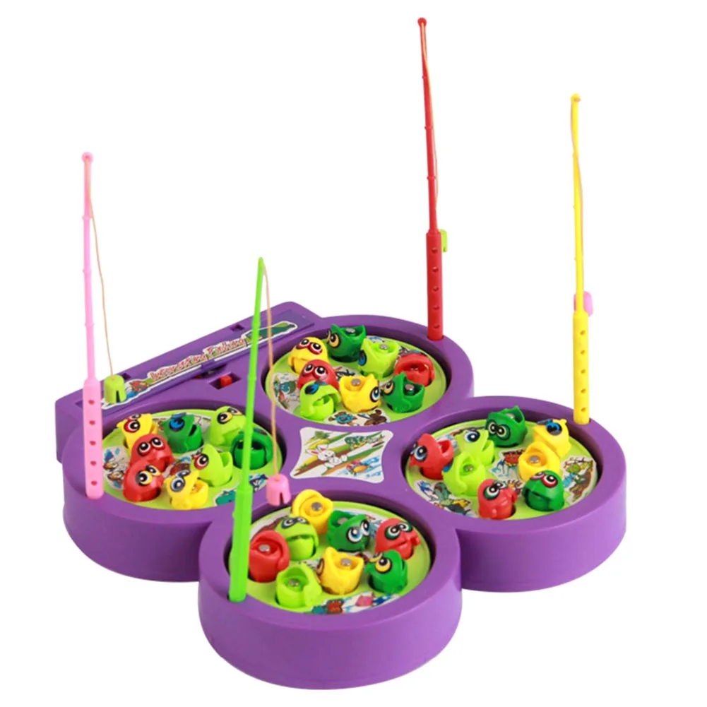 Color Random Fishing Game Board Electric Rotating Magnetic Fish Kids Music Educational Pretends Play font b