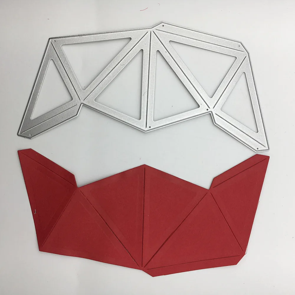

McDies 3D Four Pyramids Metal Dies Cutting Decorative Embossing Scrapbooking Steel Craft Die Cut Create Stamps Card Stencil