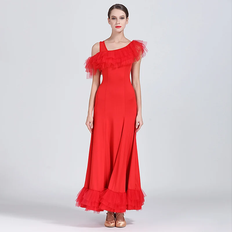 

Woman Ballroom Dancing Competition Dress Adult Stage Performance Dance Suit Female Sleeveless Waltz Tango Dance Suit D-0173