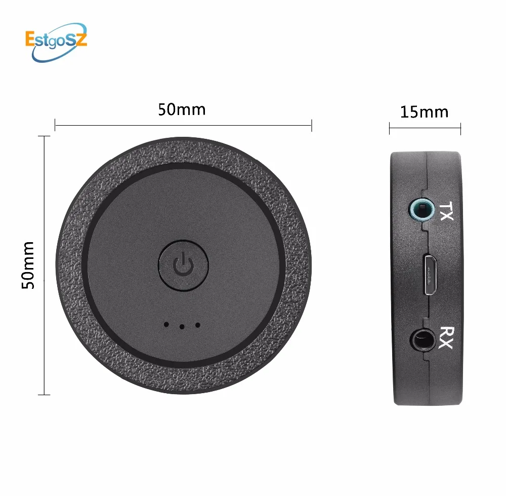 EStgoSZ Bluetooth передатчик для ТВ двойной связи двух наушников/приемников 3 5 мм