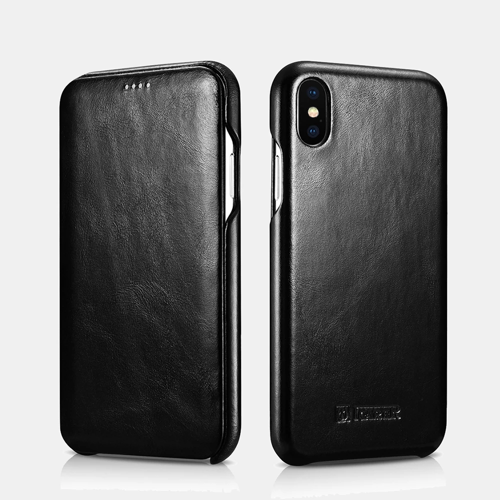 Icarer бренд для iPhone XS чехол из натуральной кожи телефонные чехлы для iPhone X/XS чехол изогнутый край винтажный Магнитный чехол-книжка