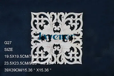 

G27 -39x39cm Wood Carved Square Onlay Applique Unpainted Frame Door Decal Working carpenter Cabinet Fitment