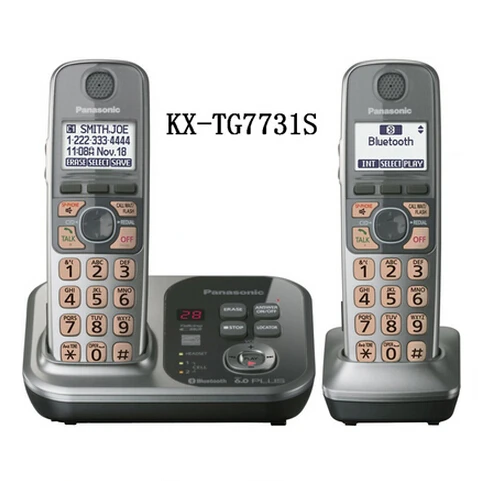 Prix pour 2 Combinés KX-TG7731S Numérique sans fil téléphone DECT 6.0 Lien à la Cellule via Bluetooth téléphone Sans Fil avec répondeur Prix pour 2 Combinés KX-TG7731S Numérique sans fil téléphone DECT 6.0 Lien à la Cellule via Bluetooth téléphone Sans Fil avec répondeur
