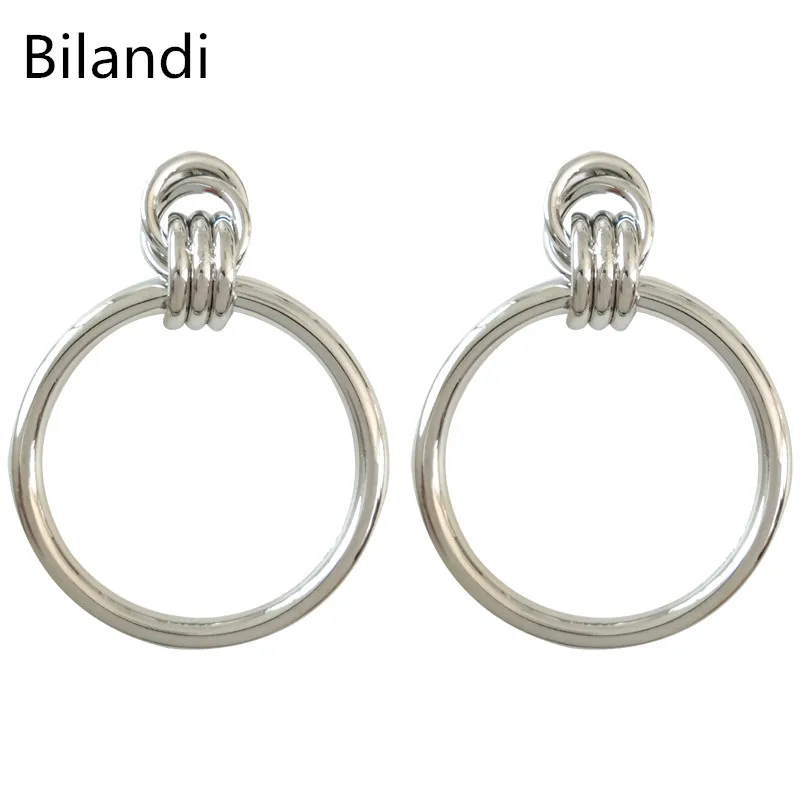 

Minimalist style metal geometric circular earrings and gold and silver stud earrings for women jewelry wholesale