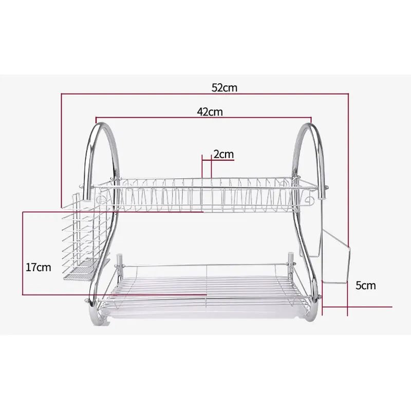 2 слоя столовая посуда под металл стеллаж пластина подставка для лотков Дисплей держатель кухонный Органайзер полка для тарелок аксессуары для столовых приборов