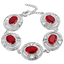 Красивый браслет 925 модные ювелирные изделия серебряный подарок драгоценный камень наручная цепочка PS585