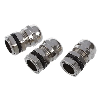 

3 Pcs Stainless Steel PG7 3.0-6.5mm Waterproof Connector Cable Gland