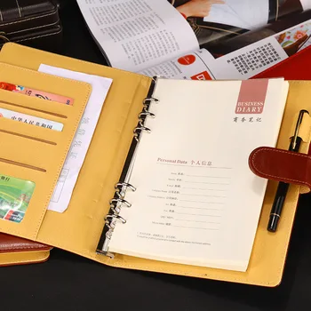 

A5 Business Office School Loose-leaf Planner Notebook Thicken Meeting Leather Filofax Folder Agenda 2019 2020 Planner Organizer