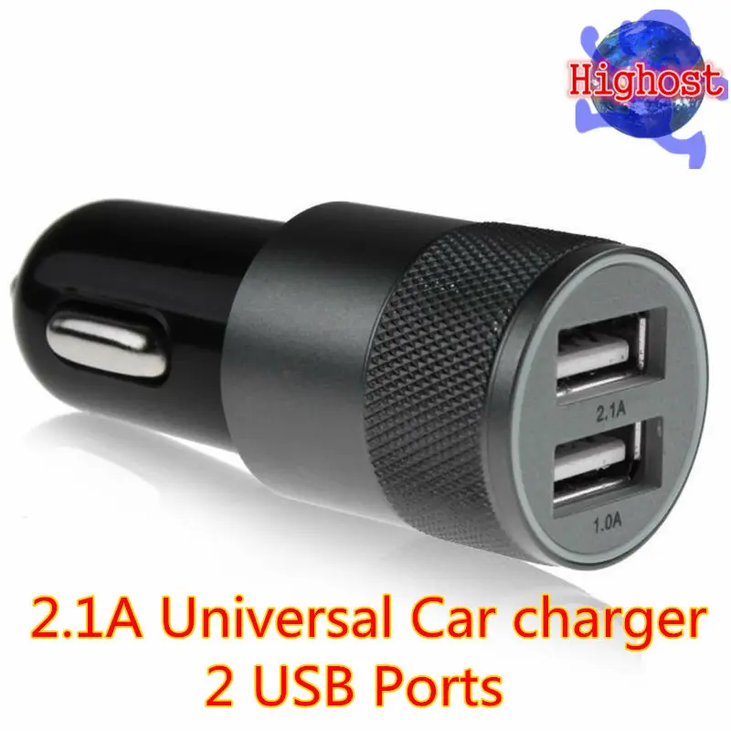 Buy 2017 New 2 Ports Dual car usb charger Metal Aluminum 2.1A Universal Car