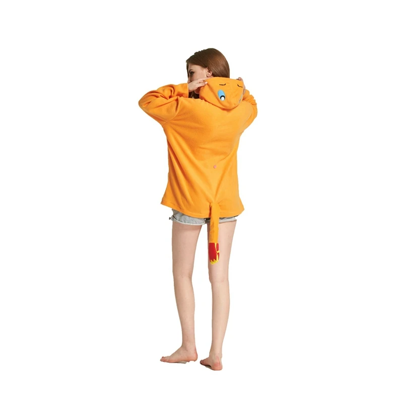 

Fire dinosaur Women Men Hoodie Animal Cartoon Jacket Pokemon Charmander Cosplay Tracksuits Zipper Gardigan Sweatshirts