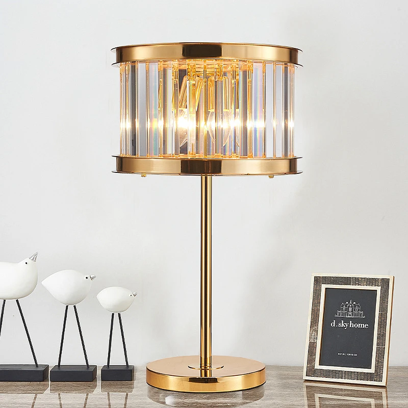

Post-modern E14 3-bulb wedding Crystal table lamp led Luminaria Model Room Crystal Desk Lamp led table Light Luxury Hotel Lobby
